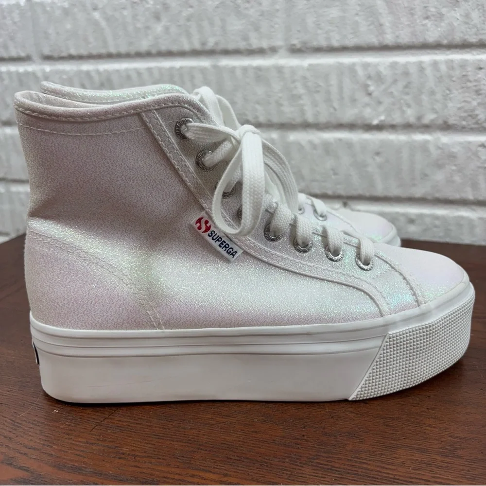 Superga‎ High Top Sneakers Lame Iridescent 2708 NWT 6